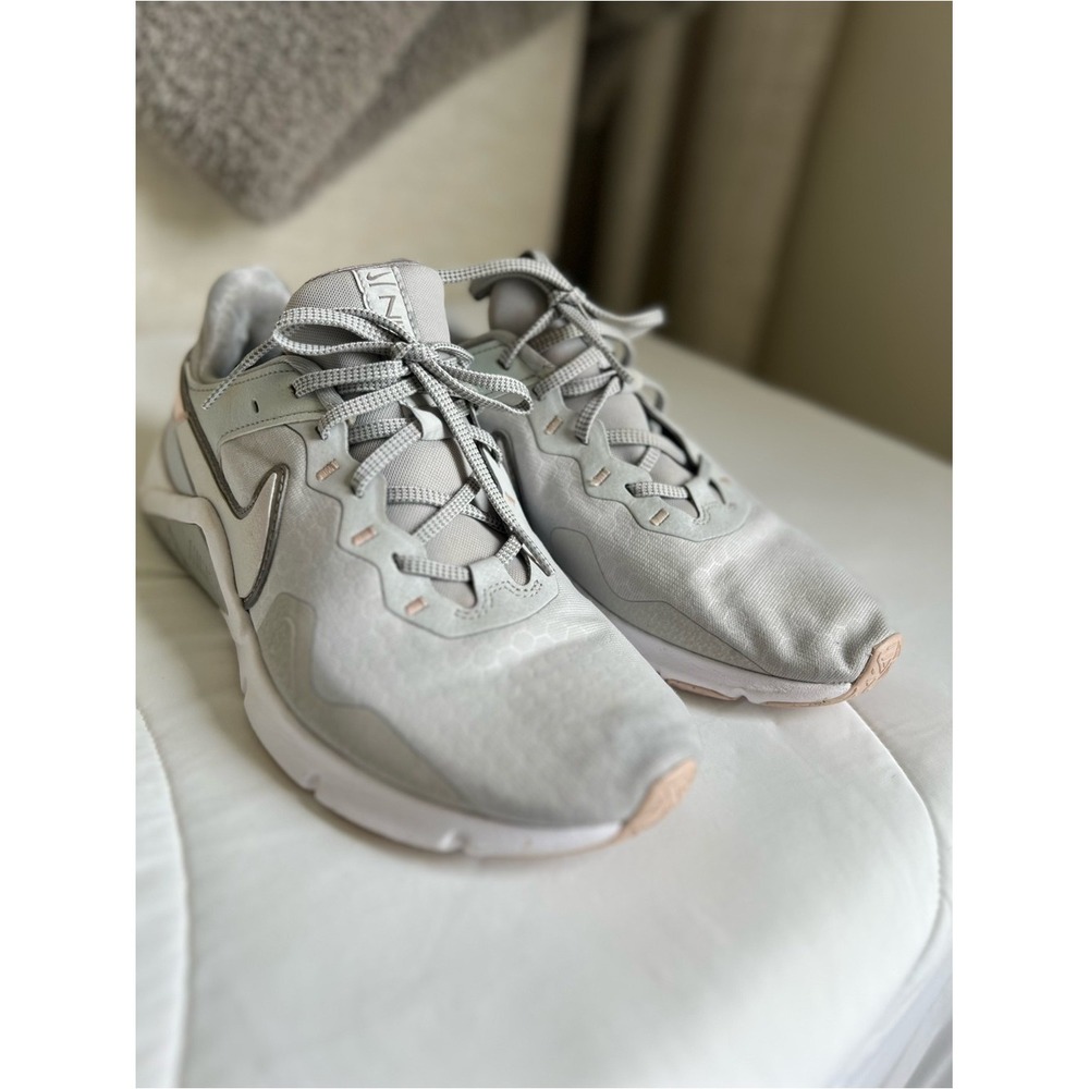 Nike Women's Legend Essential 2 Grey Fog Pale Coral size 9.5